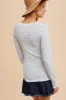 Ivory Lace Trim Floral Fitted Top sold by Pinkblush