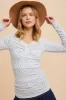 Ivory Lace Trim Floral Fitted Top sold by Pinkblush