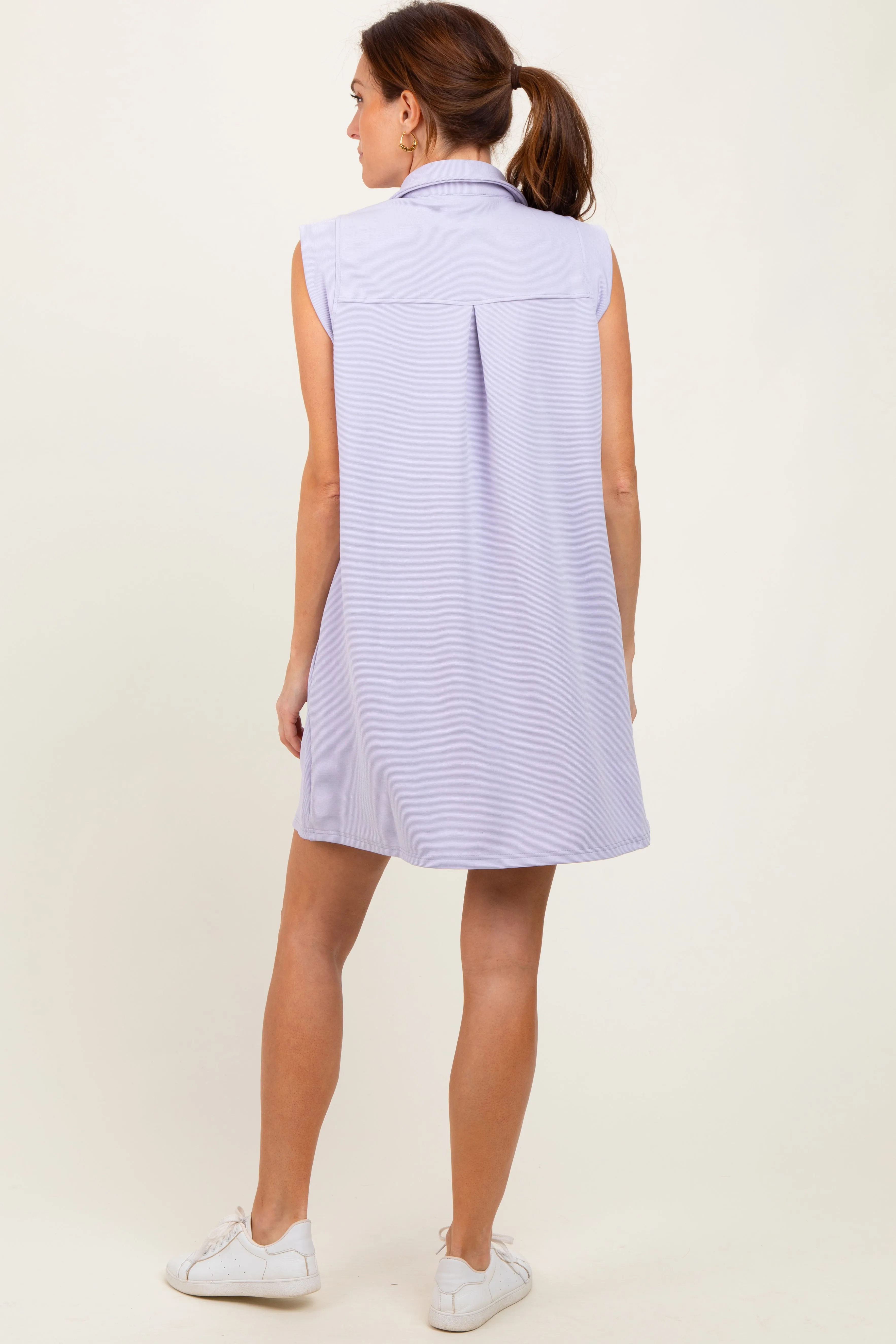Lavender Sleeveless Polo Mini Dress sold by Pinkblush product image thumbnail 4