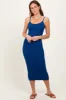 Navy Ribbed Bodycon Midi Dress sold by Pinkblush