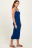 Navy Ribbed Bodycon Midi Dress sold by Pinkblush