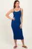 Navy Ribbed Bodycon Midi Dress sold by Pinkblush