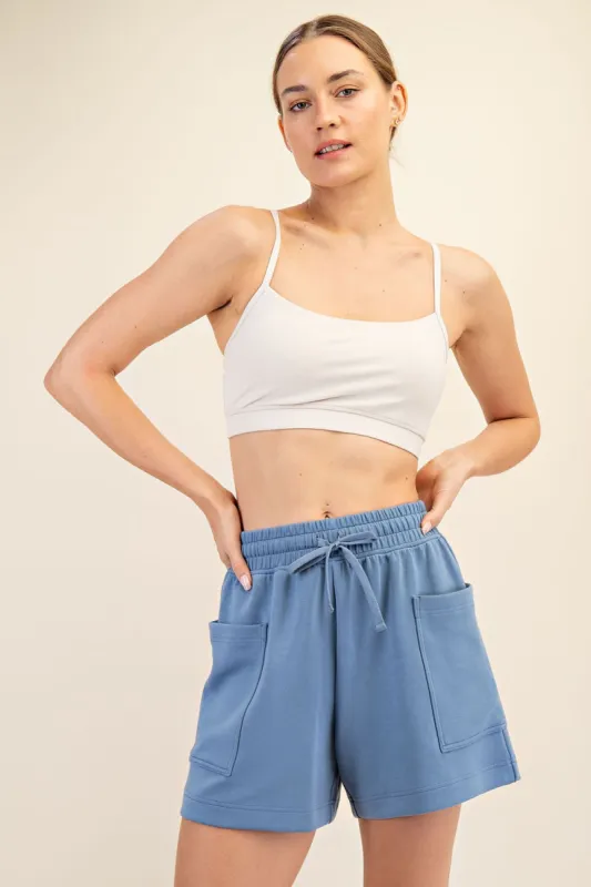 Blue Patch Pocket Shorts sold by Pinkblush