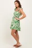 Green Printed Smocked Ruffle Strap Dress sold by Pinkblush