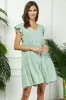Light Olive Flutter Sleeve Tiered Dress sold by Pinkblush