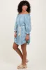 Light Blue Embroidered Off Shoulder Dress sold by Pinkblush