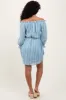 Light Blue Embroidered Off Shoulder Dress sold by Pinkblush
