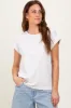 Cream Rolled Short Sleeve Maternity Tee sold by Pinkblush