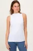 White Ribbed Sleeveless Mock Neck Maternity Top sold by Pinkblush