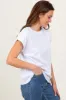 White Rolled Short Sleeve Tee sold by Pinkblush