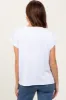 White Rolled Short Sleeve Tee sold by Pinkblush