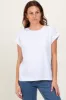 White Rolled Short Sleeve Tee sold by Pinkblush