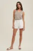 Taupe Knit Piping Detail Sleeveless Top sold by Pinkblush