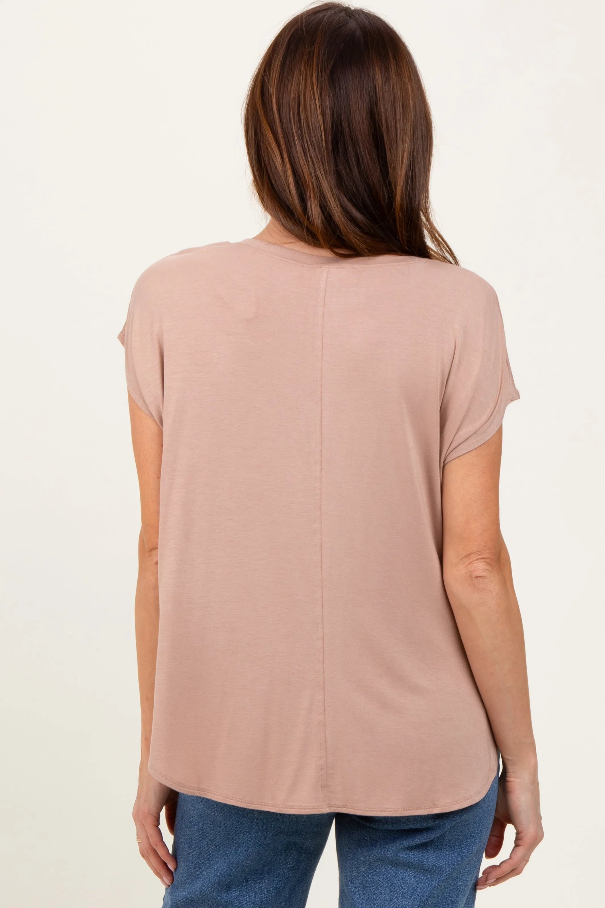 Taupe Dolman Sleeve Round Neck Top sold by Pinkblush product image thumbnail 4