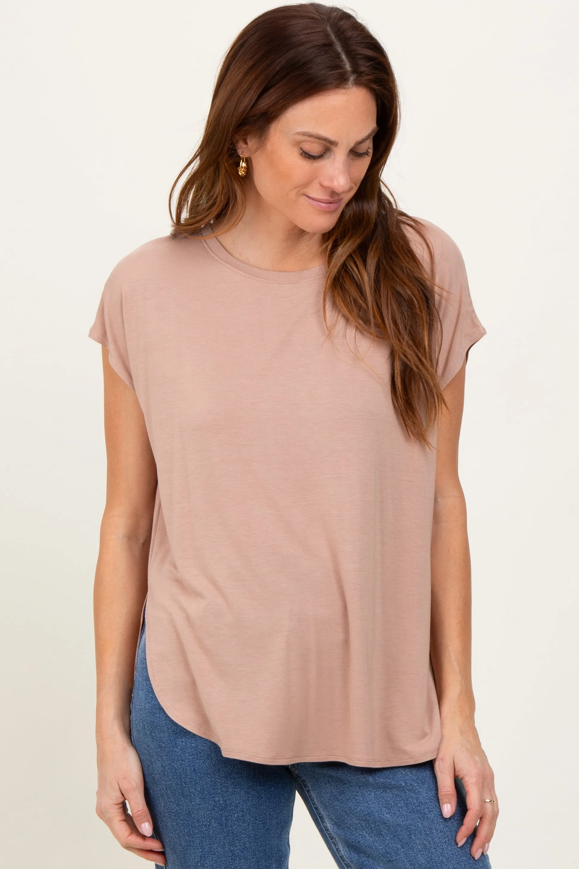 Taupe Dolman Sleeve Round Neck Top sold by Pinkblush product image thumbnail 2