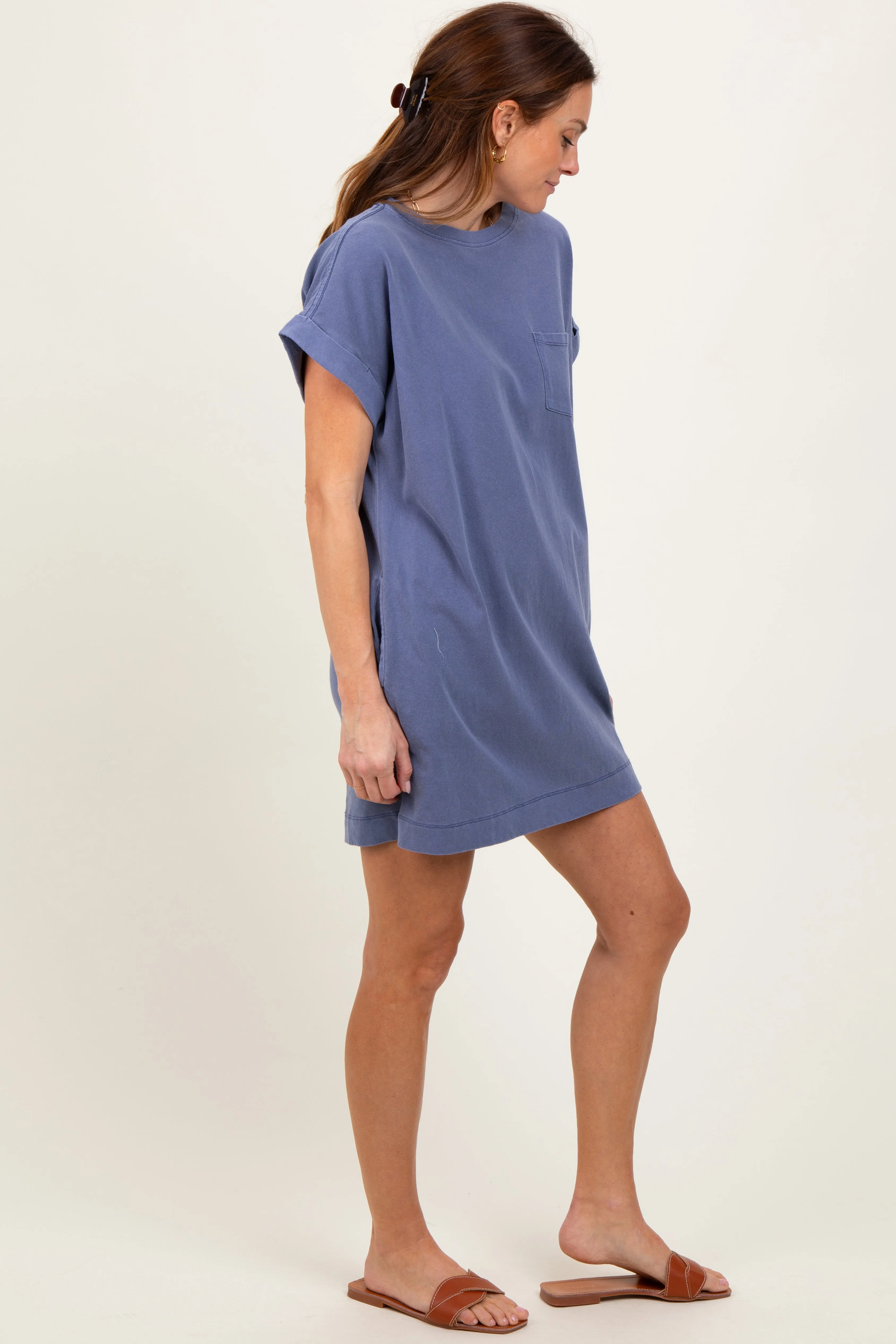 Light Navy Mini T-Shirt Dress sold by Pinkblush product image thumbnail 3