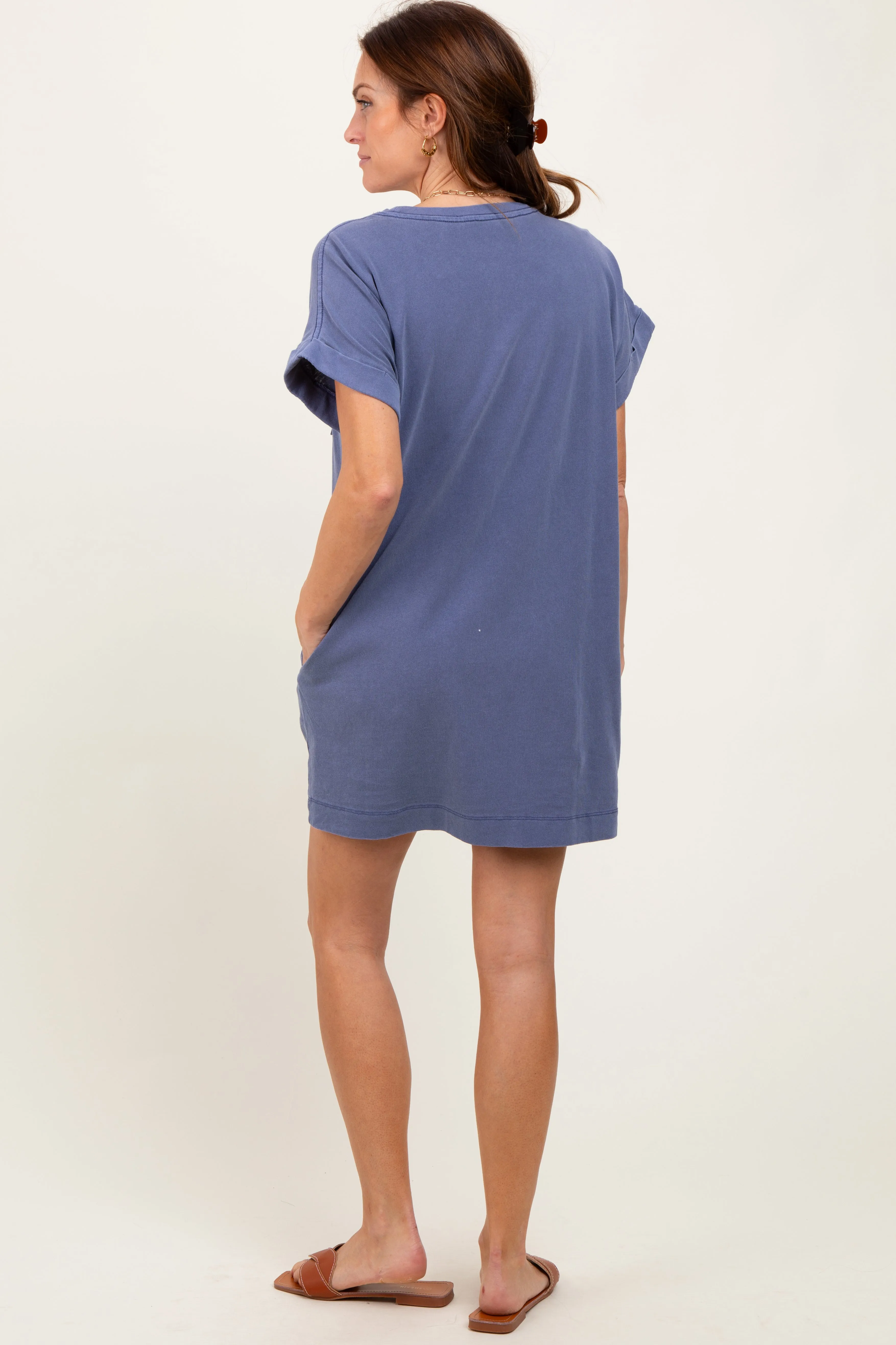 Light Navy Mini T-Shirt Dress sold by Pinkblush product image thumbnail 4