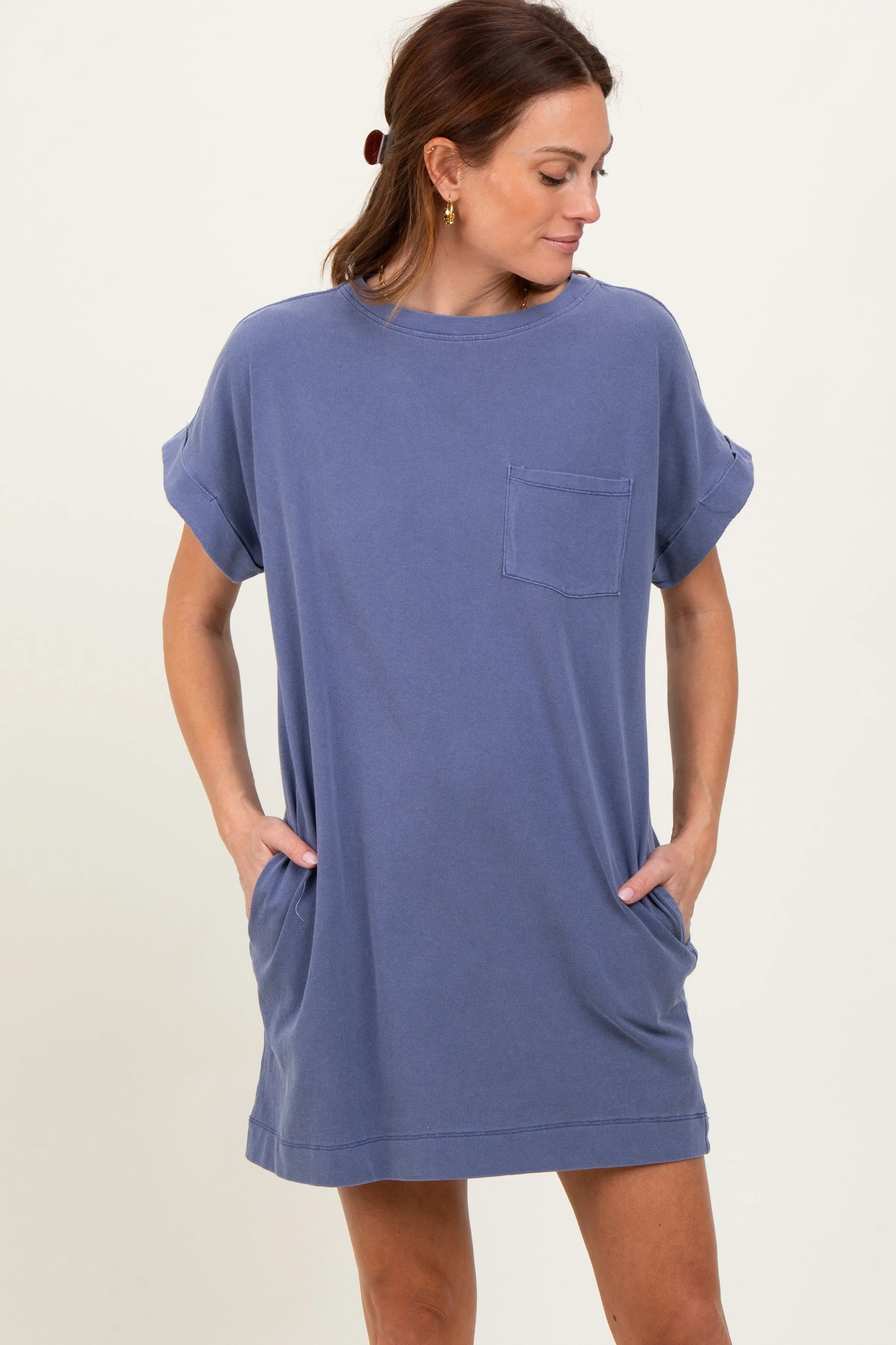 Light Navy Mini T-Shirt Dress sold by Pinkblush product image thumbnail 2