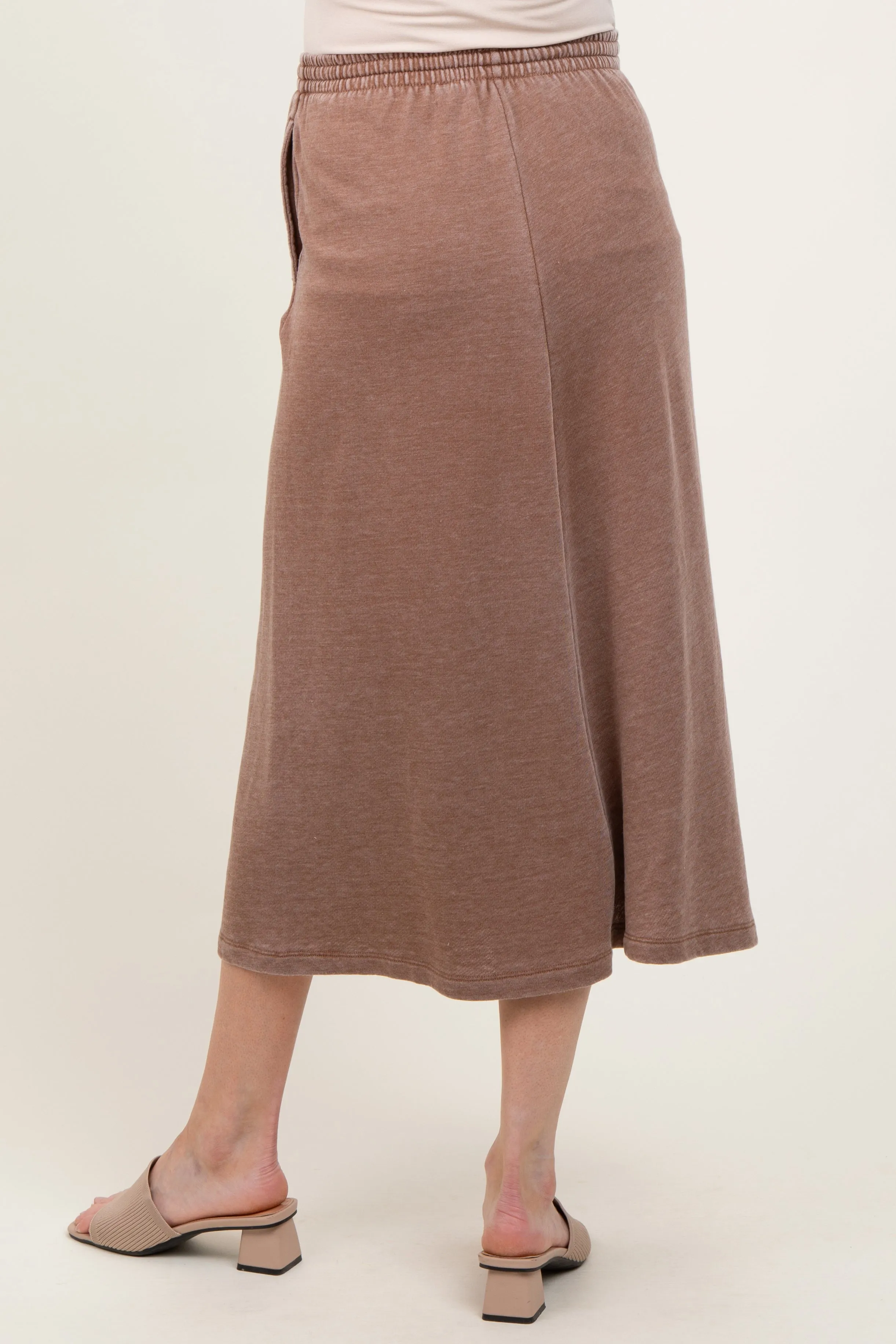 Mocha Terry Drawstring Maternity Midi Skirt sold by Pinkblush product image thumbnail 5