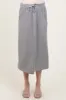 Heather Grey Terry Drawstring Maternity Midi Skirt sold by Pinkblush