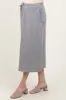Heather Grey Terry Drawstring Maternity Midi Skirt sold by Pinkblush