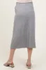 Heather Grey Terry Drawstring Maternity Midi Skirt sold by Pinkblush