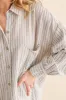 Blue Stripe Oversized Button Down Shirt sold by Pinkblush