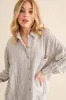 Blue Stripe Oversized Button Down Shirt sold by Pinkblush