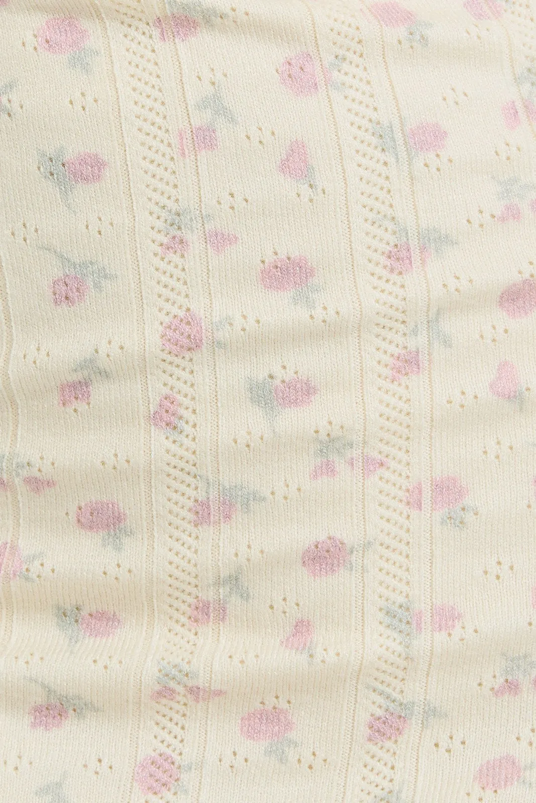 Ivory Floral Pointelle Knit Midi Dress sold by Pinkblush product image thumbnail 5