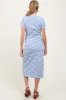 Light Blue Striped Button Down Maternity Midi Dress sold by Pinkblush