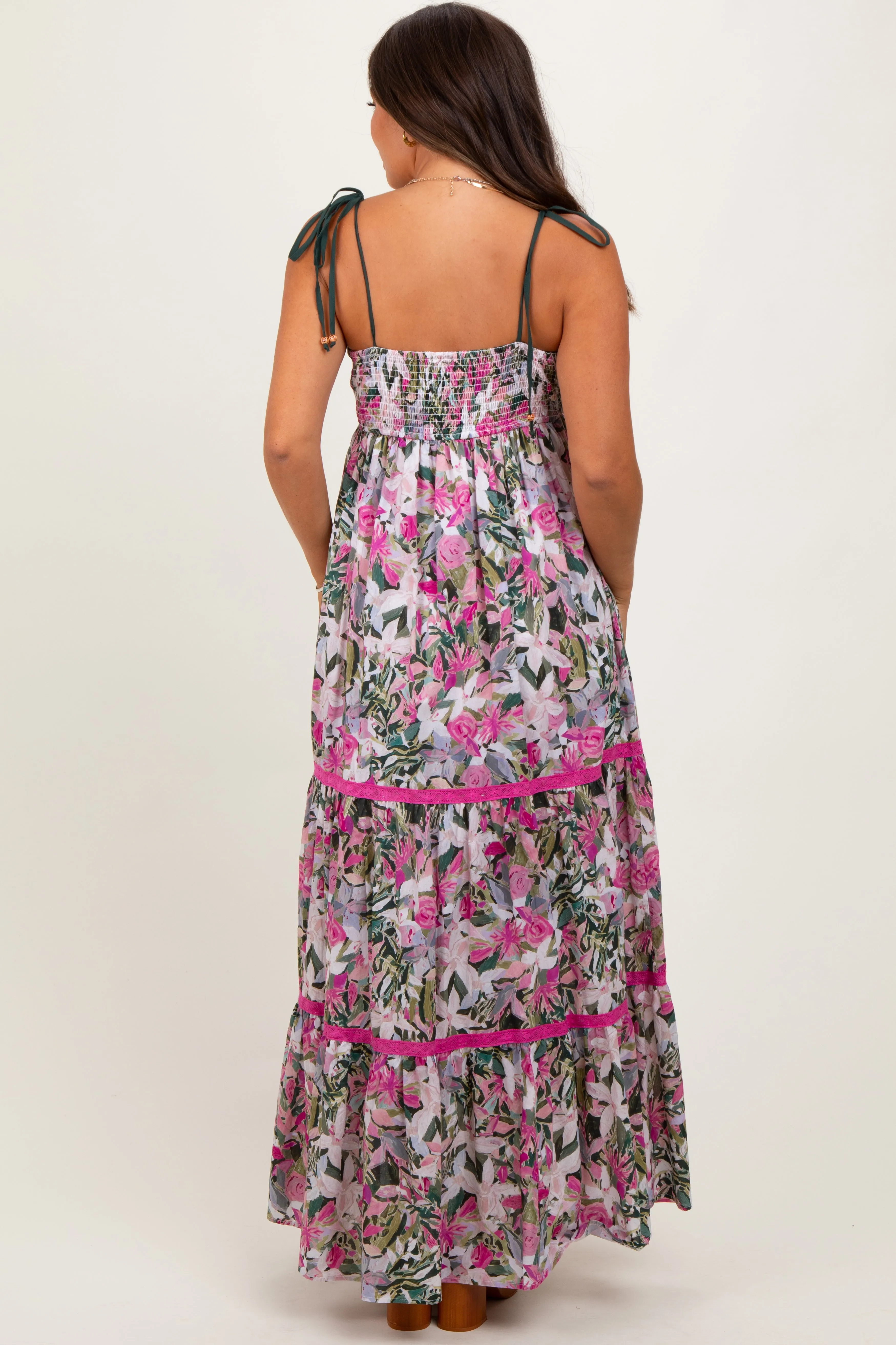 Pink Multi Floral Maternity Maxi Dress sold by Pinkblush product image thumbnail 4