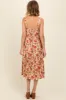 Cream Floral Sweetheart Neck Button Down Midi Dress sold by Pinkblush