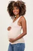 Taupe Round Neckline Crochet Trim Detail Ribbed Maternity Tank Top sold by Pinkblush
