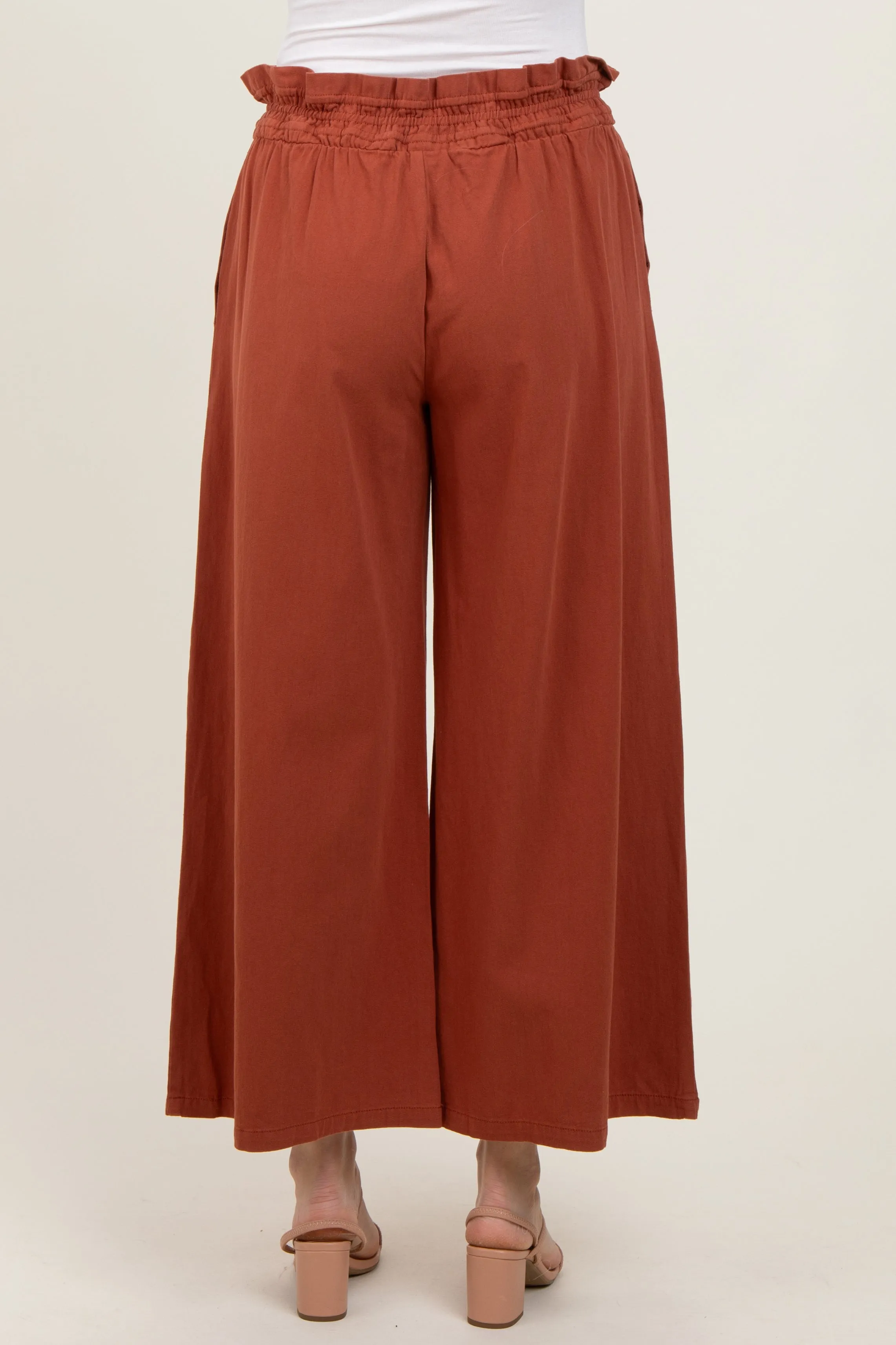 Rust Flowy Cropped Pant sold by Pinkblush product image thumbnail 5