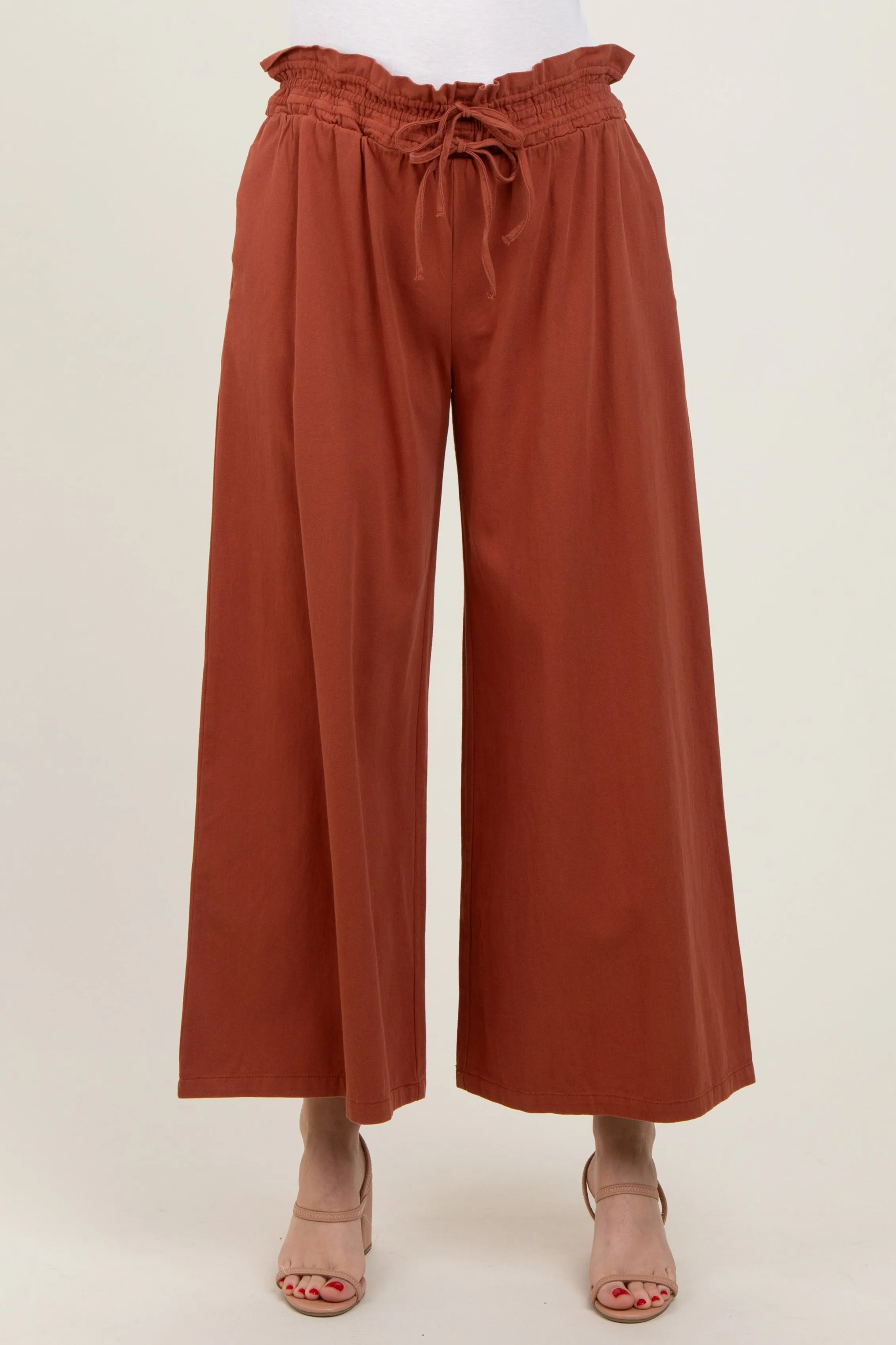 Rust Flowy Cropped Pant sold by Pinkblush product image thumbnail 3