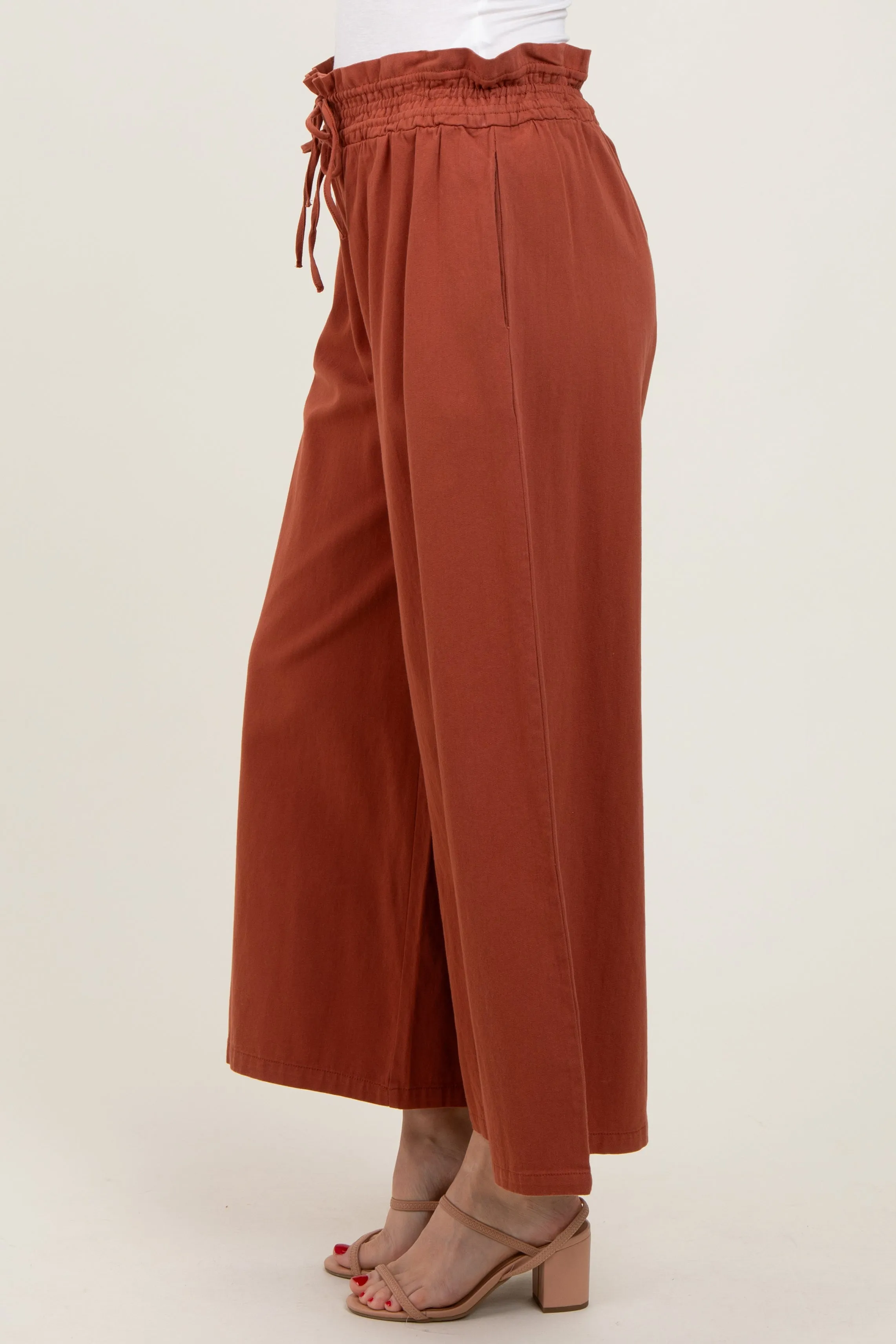 Rust Flowy Cropped Pant sold by Pinkblush product image thumbnail 4