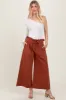 Rust Flowy Cropped Pant sold by Pinkblush
