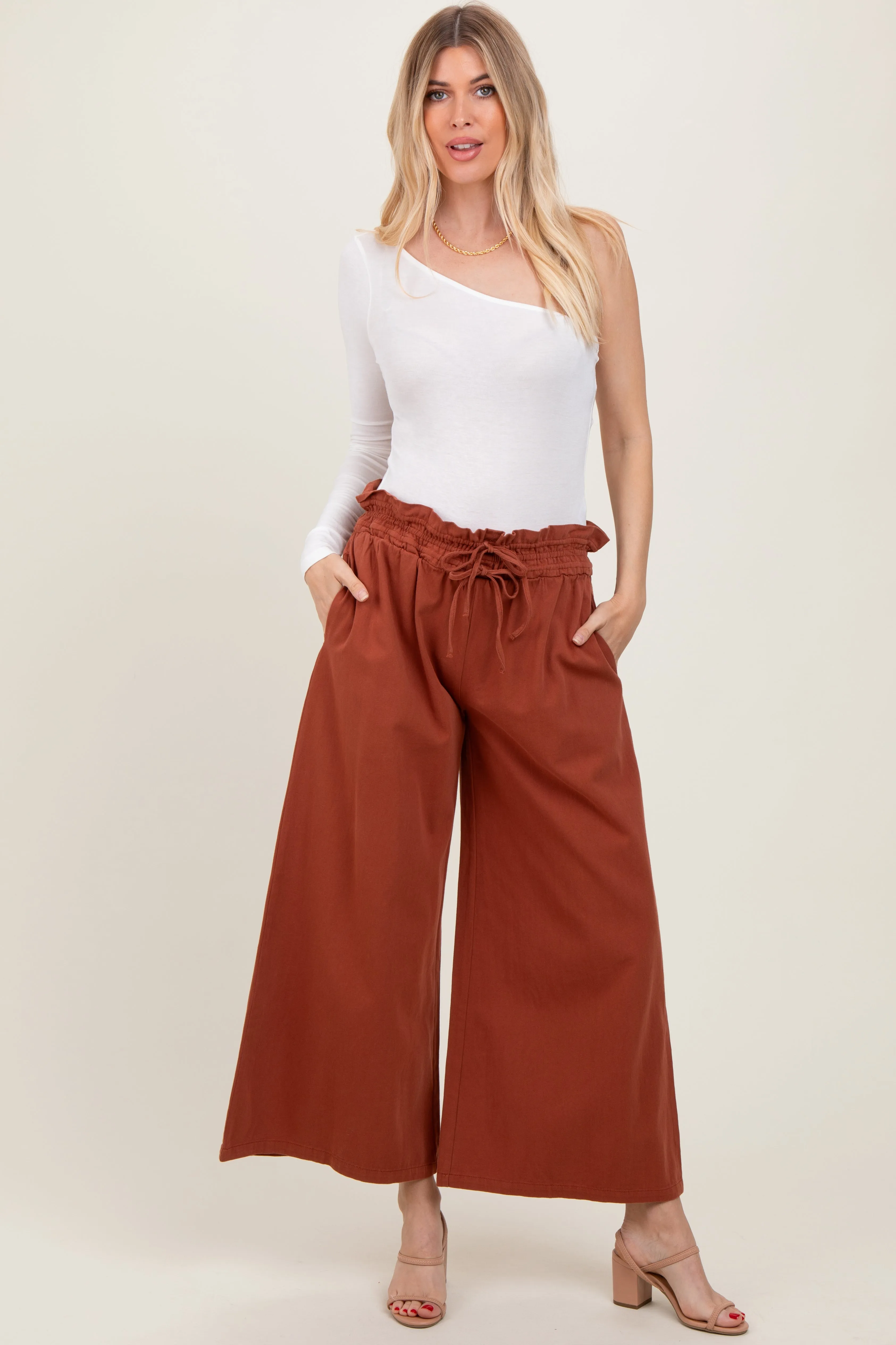 Rust Flowy Cropped Pant sold by Pinkblush product image thumbnail 2