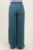 Blue Ruffled Drawstring Waist Wide Leg Maternity Pants sold by Pinkblush