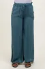 Blue Ruffled Drawstring Waist Wide Leg Maternity Pants sold by Pinkblush