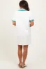 Cream Contrast Trim Maternity Mini Polo Dress sold by Pinkblush