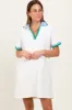 Cream Contrast Trim Maternity Mini Polo Dress sold by Pinkblush