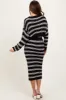 Black/Cream Long Sleeve Crop Top Midi Skirt Set sold by Pinkblush