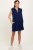 Navy Sleeveless Polo Maternity Mini Dress sold by Pinkblush