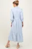 Blue Striped Collar Maternity Maxi Dress sold by Pinkblush