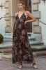Dark Brown Floral Deep V-Neck Back Cutout Maternity Maxi Dress sold by Pinkblush