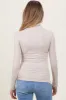 Cream Brushed Knit Basic Turtleneck Maternity Top sold by Pinkblush