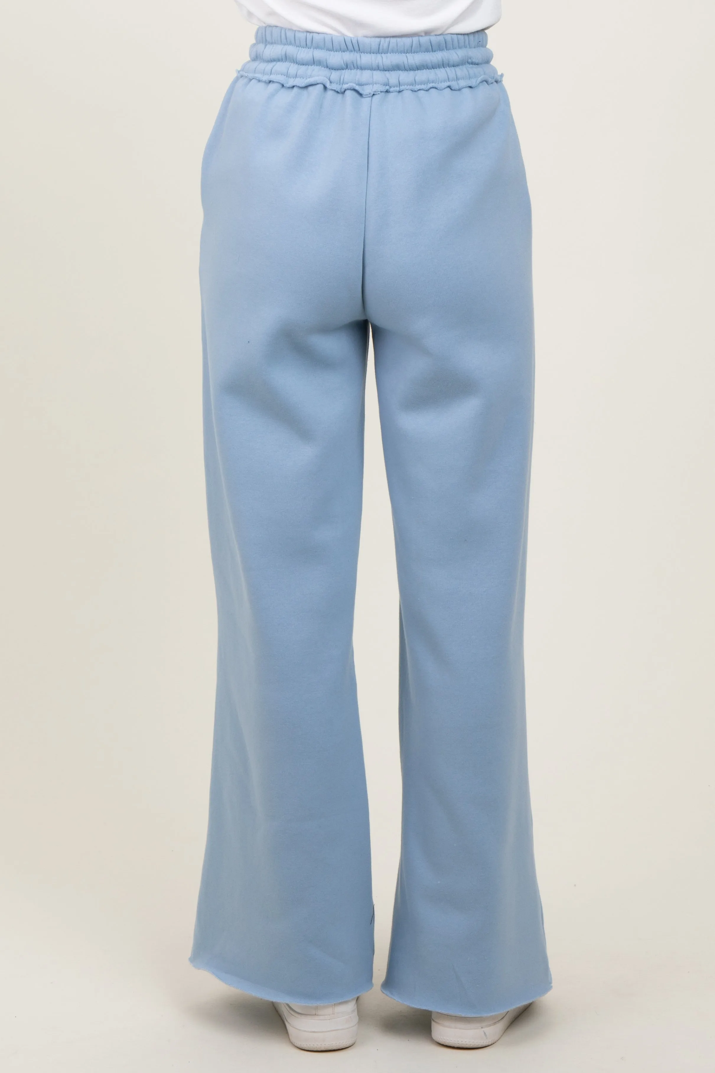 Light Blue Exposed Seam Wide Leg Sweatpants sold by Pinkblush product image thumbnail 4