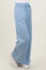 Light Blue Exposed Seam Wide Leg Sweatpants sold by Pinkblush