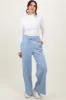 Light Blue Exposed Seam Wide Leg Sweatpants sold by Pinkblush